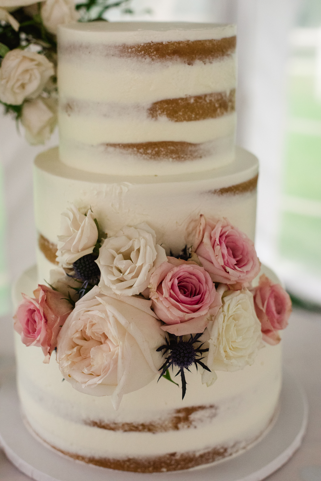 wedding cake with flowers