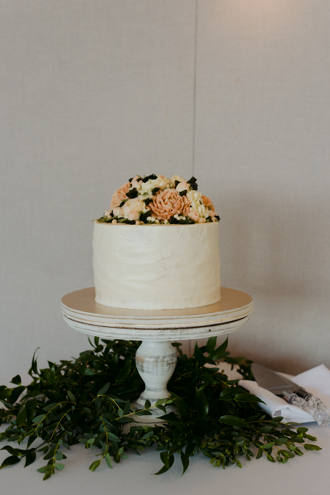 wedding cake with floral icing