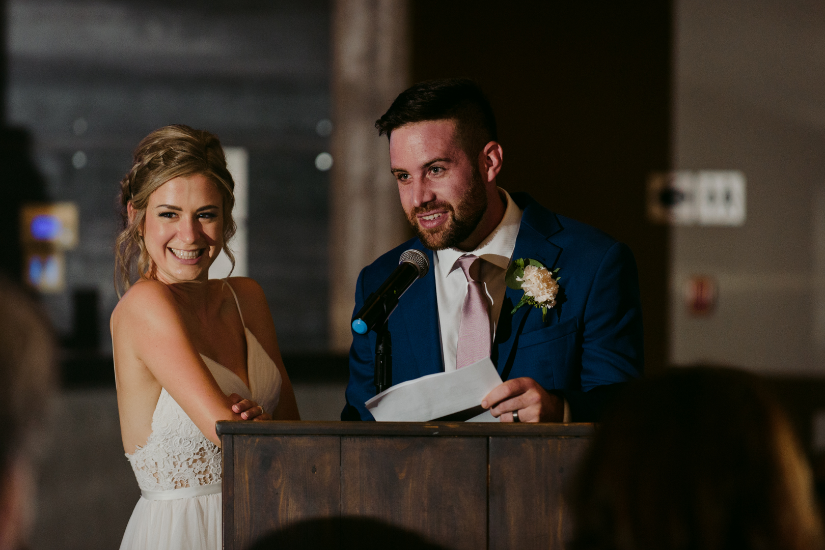 bride and groom speech at le belvedere wedding reception